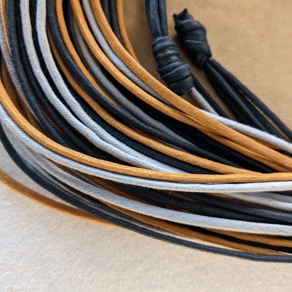 Leather multi-strand necklace with adjustable clasp NEW! - Picture 2 of 12